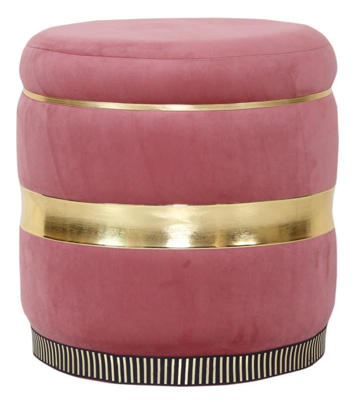 Shadowkart Pouffes Sitting Stool for Living Room, Make up Table Mudda Puffy Wooden Ottoman Stools, Pouffe Footstool for Room Decoration & Dressing Table, 16x16x18 Inch