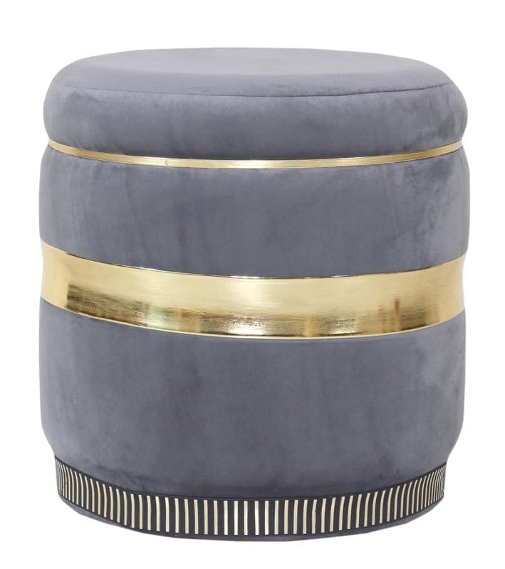 Shadowkart Pouffes Sitting Stool for Living Room, Make up Table Mudda Puffy Wooden Ottoman Stools, Pouffe Footstool for Room Decoration & Dressing Table, 16x16x18 Inch