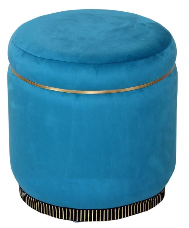 Shadowkart Pouffes Sitting Stool for Living Room, Make up Table Mudda Puffy Wooden Ottoman Stools, Pouffe Footstool, Poof for Room Decoration & Dressing Table, 16x18 Inch