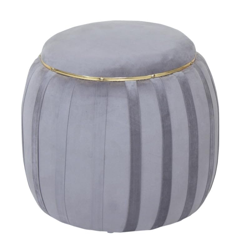 Shadowkart Pouffes Sitting Stool for Living Room, Make up Table Mudda Puffy Wooden Ottoman Stools, Pouffe Footstool, Pouf for Office Home Decoration & Dressing Table, 19x19x19 Inch