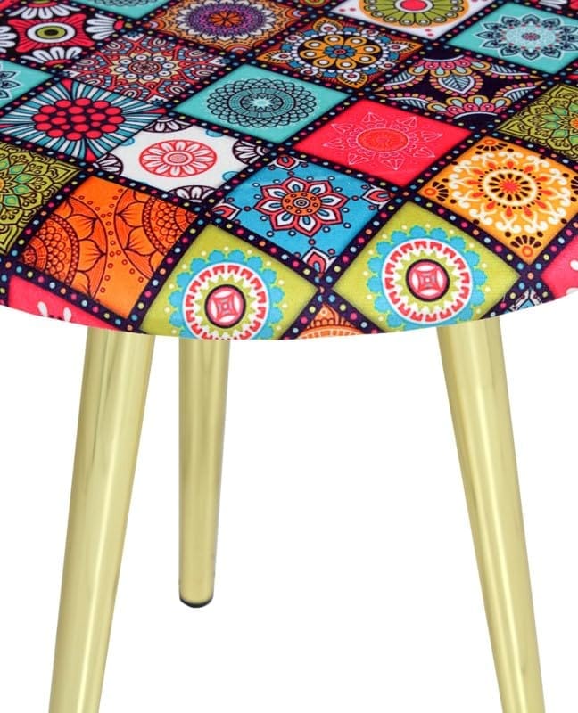 ShadowKart Ottoman Stool for Bedroom | Metal Pouffes for Sitting Ottoman | Foot Rest Wooden Ottoman Foot stools | Stool for Balcony | Make up Dressing Side Table, Metal Coffee Table 18x18x16 Inch