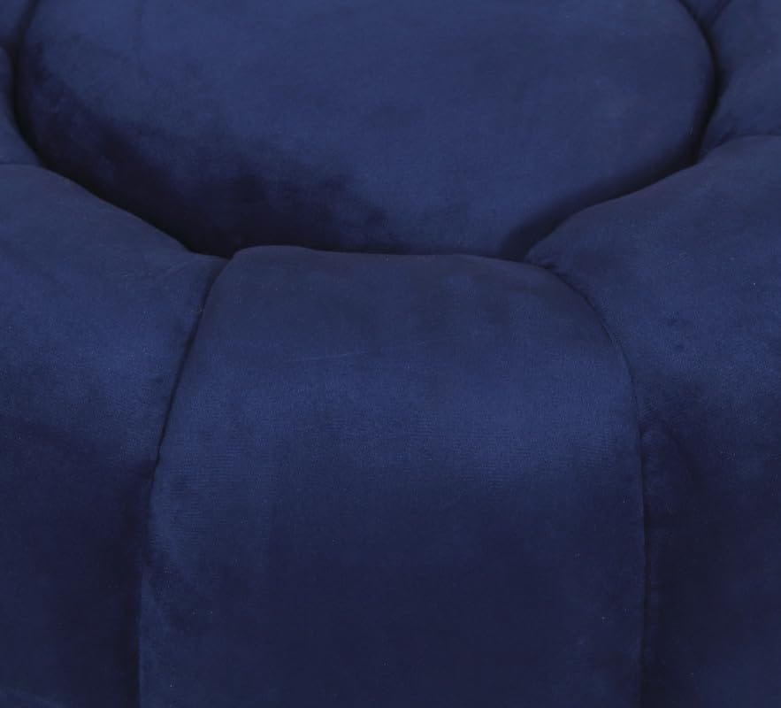 Shadowkart Pouffes Sitting Stool for Living Room, Make up Table Mudda Puffy Wooden Ottoman Stools, Pouffe Footstool, Poof for Room Decoration & Dressing Table, 19x16 Inch