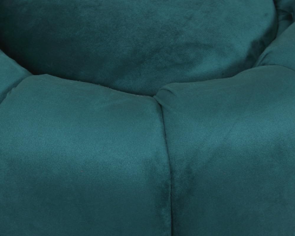 Shadowkart Pouffes Sitting Stool for Living Room, Make up Table Mudda Puffy Wooden Ottoman Stools, Pouffe Footstool, Poof for Room Decoration & Dressing Table, 19x16 Inch