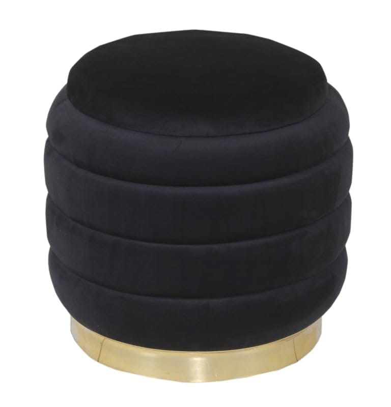 Shadowkart Pouffes Sitting Stool for Living Room, Mudda Make up Table Puffy Wooden Ottoman Stools, Pouffe Footstool for Room Decoration & Dressing Table, 16x16x18 Inch