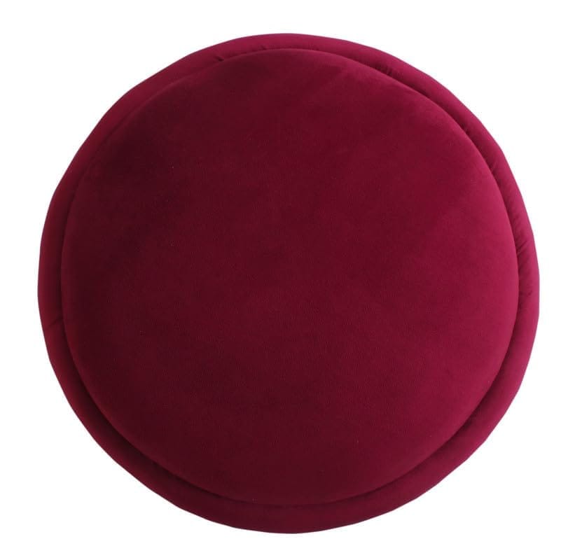 Shadowkart Pouffes Sitting Stool for Living Room, Mudda Make up Table Puffy Wooden Ottoman Stools, Pouffe Footstool for Room Decoration & Dressing Table, 16x16x18 Inch