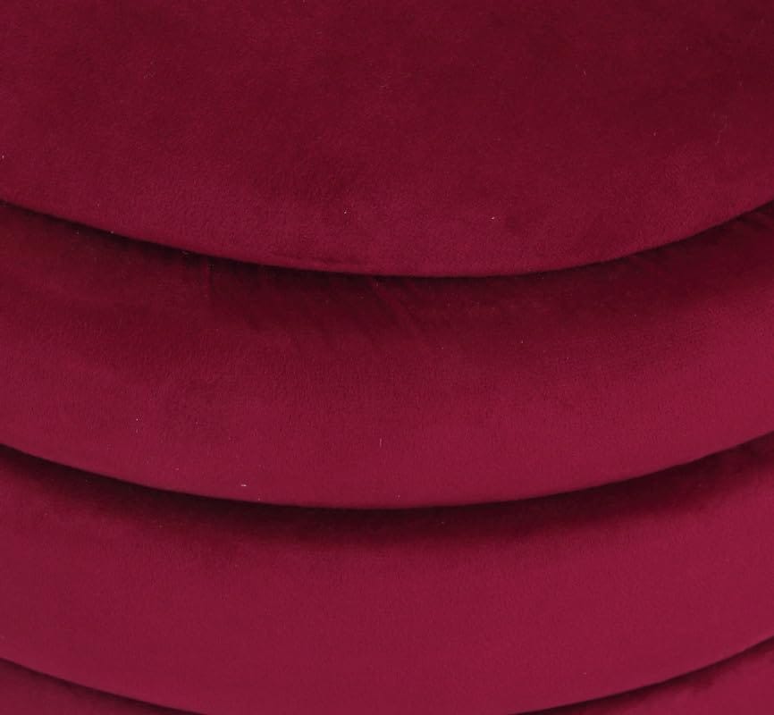 Shadowkart Pouffes Sitting Stool for Living Room, Mudda Make up Table Puffy Wooden Ottoman Stools, Pouffe Footstool for Room Decoration & Dressing Table, 16x16x18 Inch