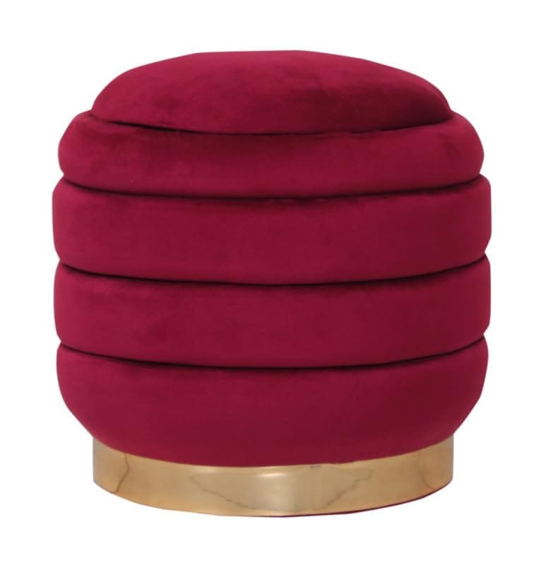 Shadowkart Pouffes Sitting Stool for Living Room, Mudda Make up Table Puffy Wooden Ottoman Stools, Pouffe Footstool for Room Decoration & Dressing Table, 16x16x18 Inch