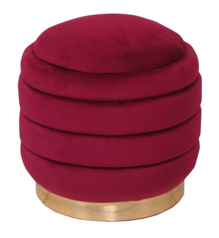 Shadowkart Pouffes Sitting Stool for Living Room, Mudda Make up Table Puffy Wooden Ottoman Stools, Pouffe Footstool for Room Decoration & Dressing Table, 16x16x18 Inch