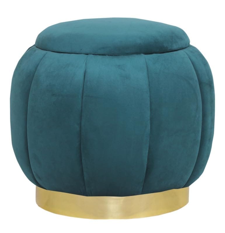 Shadowkart Pouffes Sitting Stool for Living Room, Make up Table Mudda Puffy Wooden Ottoman Stools, Pouffe Footstool, Poof for Room Decoration & Dressing Table, 16x16x18 Inch