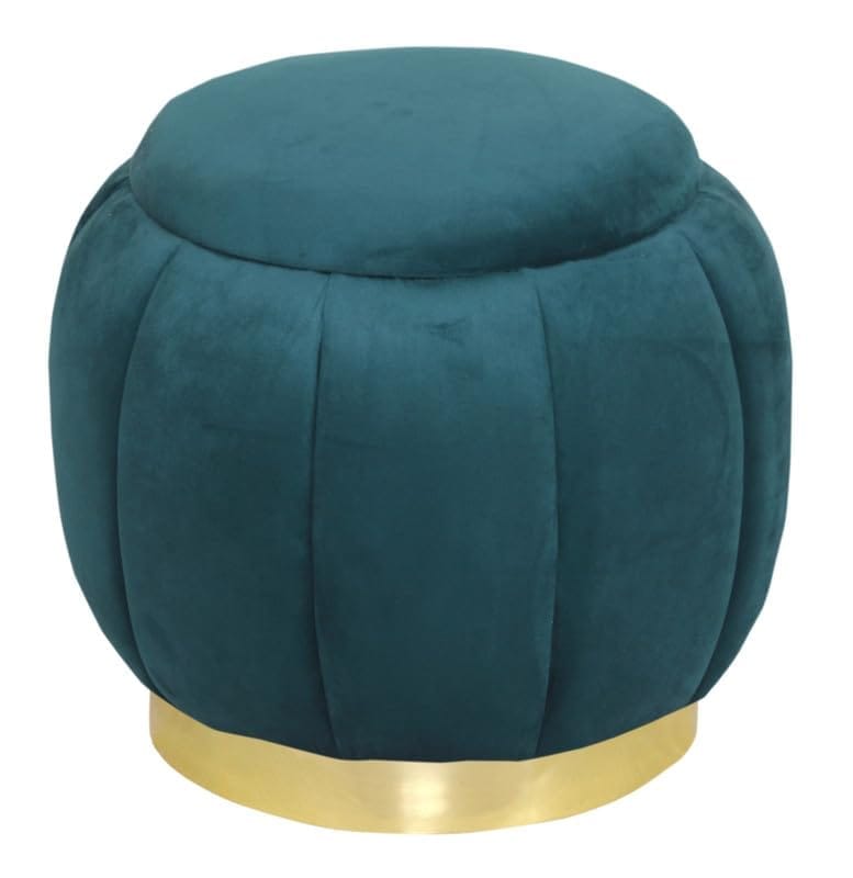 Shadowkart Pouffes Sitting Stool for Living Room, Make up Table Mudda Puffy Wooden Ottoman Stools, Pouffe Footstool, Poof for Room Decoration & Dressing Table, 16x16x18 Inch