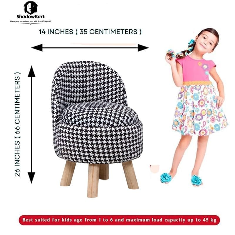 Shadowkart Ottoman Kids pouffe Stool for Small Baby Chair Study Stool for Kids Playing Products Little Baby Dining Chair for Feeding Kids Cartoon Bedroom Chair,14x14x26 Inch, Combo Chair