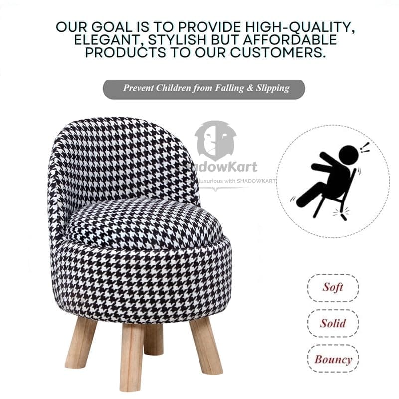 Shadowkart Ottoman Kids pouffe Stool for Small Baby Chair Study Stool for Kids Playing Products Little Baby Dining Chair for Feeding Kids Cartoon Bedroom Chair,14x14x26 Inch, Combo Chair