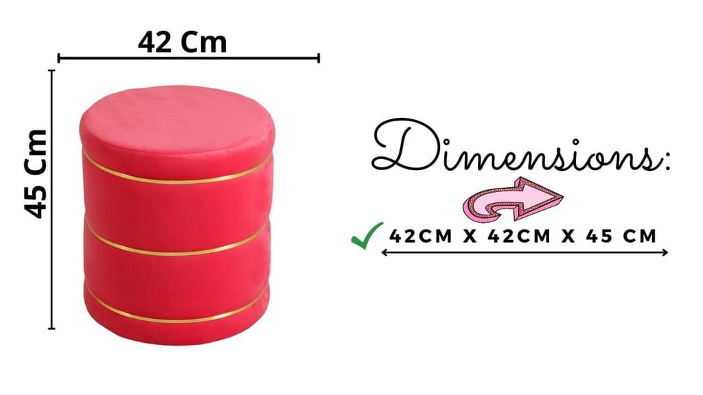 ShadowKart Pouffes Sitting Stool for Living Room, Mudda Puffy Wooden Ottoman Stools, Pouffe Footstool, Pouf for Office Home Decoration & Dressing Table, 16x18 Inch