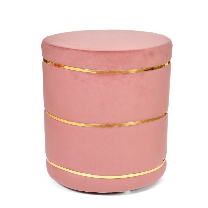 ShadowKart Pouffes Sitting Stool for Living Room, Mudda Puffy Wooden Ottoman Stools, Pouffe Footstool, Pouf for Office Home Decoration & Dressing Table, 16x18 Inch