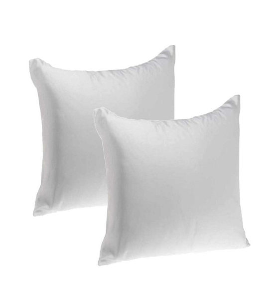 EASTTARDOMM Polyester Fibre Solid Cushion Pack of 2 | White | Size – 16 x 16 Inches |