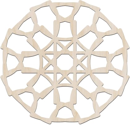Haoser Mandala Wooden Wall Art, Whirl Look Lattice Abstarct Geometric, Birch Wood Plywood Rustic Wall Art Accent for Hallway Bedroom Living Room Cafes and Offices (Mandala Design-28_30CM)