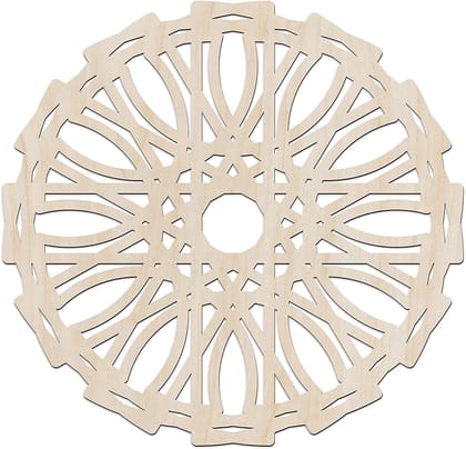 Haoser Mandala Wooden Wall Art, Whirl Look Lattice Abstarct Geometric, Birch Wood Plywood Rustic Wall Art Accent for Hallway Bedroom Living Room Cafes and Offices (Mandala Design-25_30CM)