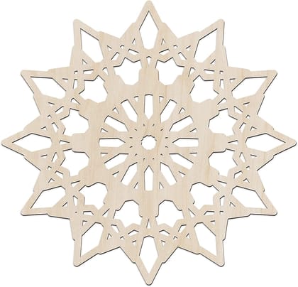 Haoser Mandala Wooden Wall Art, Whirl Look Lattice Abstarct Geometric, Birch Wood Plywood Rustic Wall Art Accent for Hallway Bedroom Living Room Cafes and Offices (Mandala Design-21_30CM)