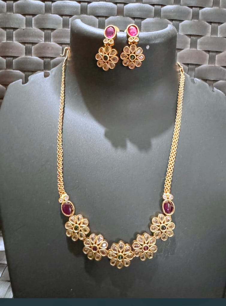 Glamvila Flower Design Matte Polish Jewellery - Jewellery Sets | Buy online on ZillyBuy
