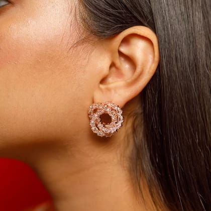 Rose Gold CZ Stud Earrings Rose Gold CZ Stud Earrings