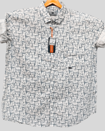 Casual White Printed Shirt For Men
