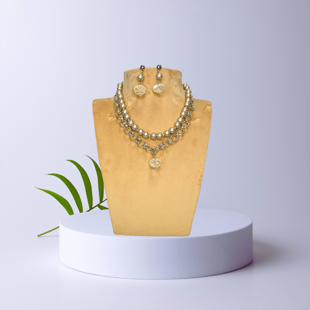 Glass Bead Necklace with chain - Jewellery Sets | Buy online on ZillyBuy