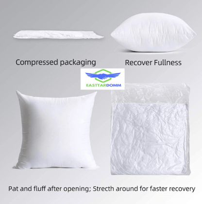 EASTTARDOMM Side dori strip pillow pack of two| White | Size – 16 x 26 Inches |