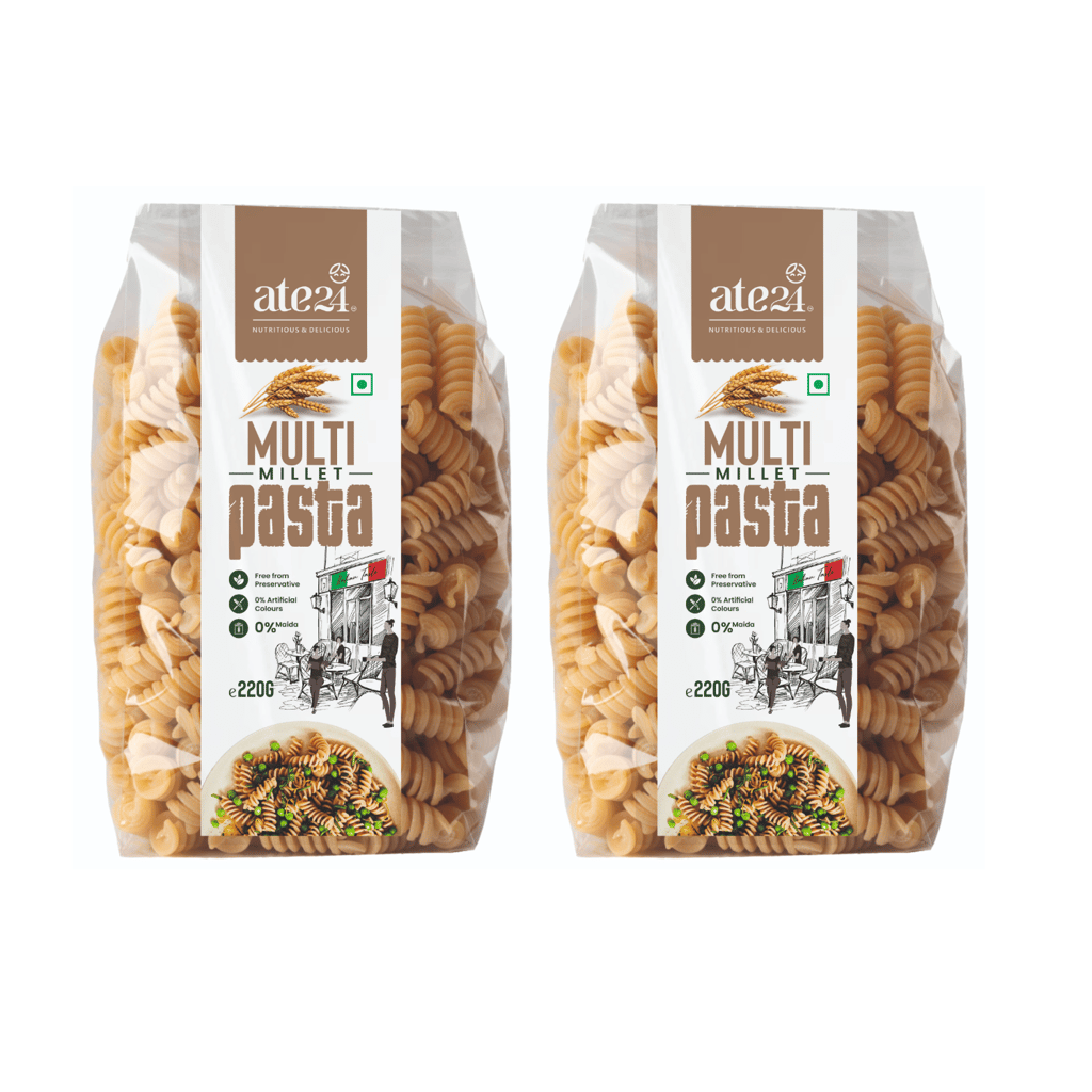 Whole wheat fusilli Pasta combos- 100% natural, steam baked, fresh vegetable pulp, No preservatives, added color, stabalisers
