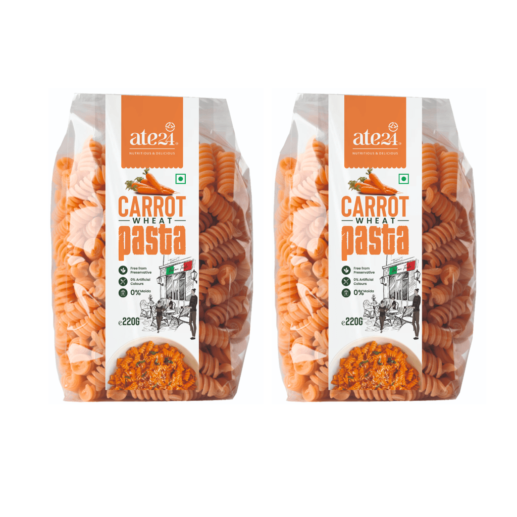 Whole wheat fusilli Pasta combos- 100% natural, steam baked, fresh vegetable pulp, No preservatives, added color, stabalisers