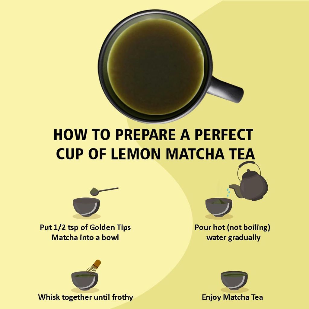 Golden Tips Japanese Lemon Matcha Green Tea Powder Tin Can (50 Gram, 25 cups)