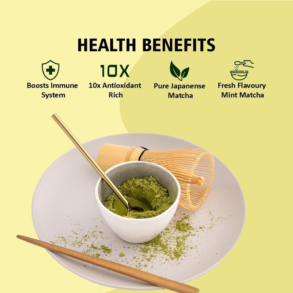 Golden Tips Japanese Lemon Matcha Green Tea Powder Tin Can (50 Gram, 25 cups)