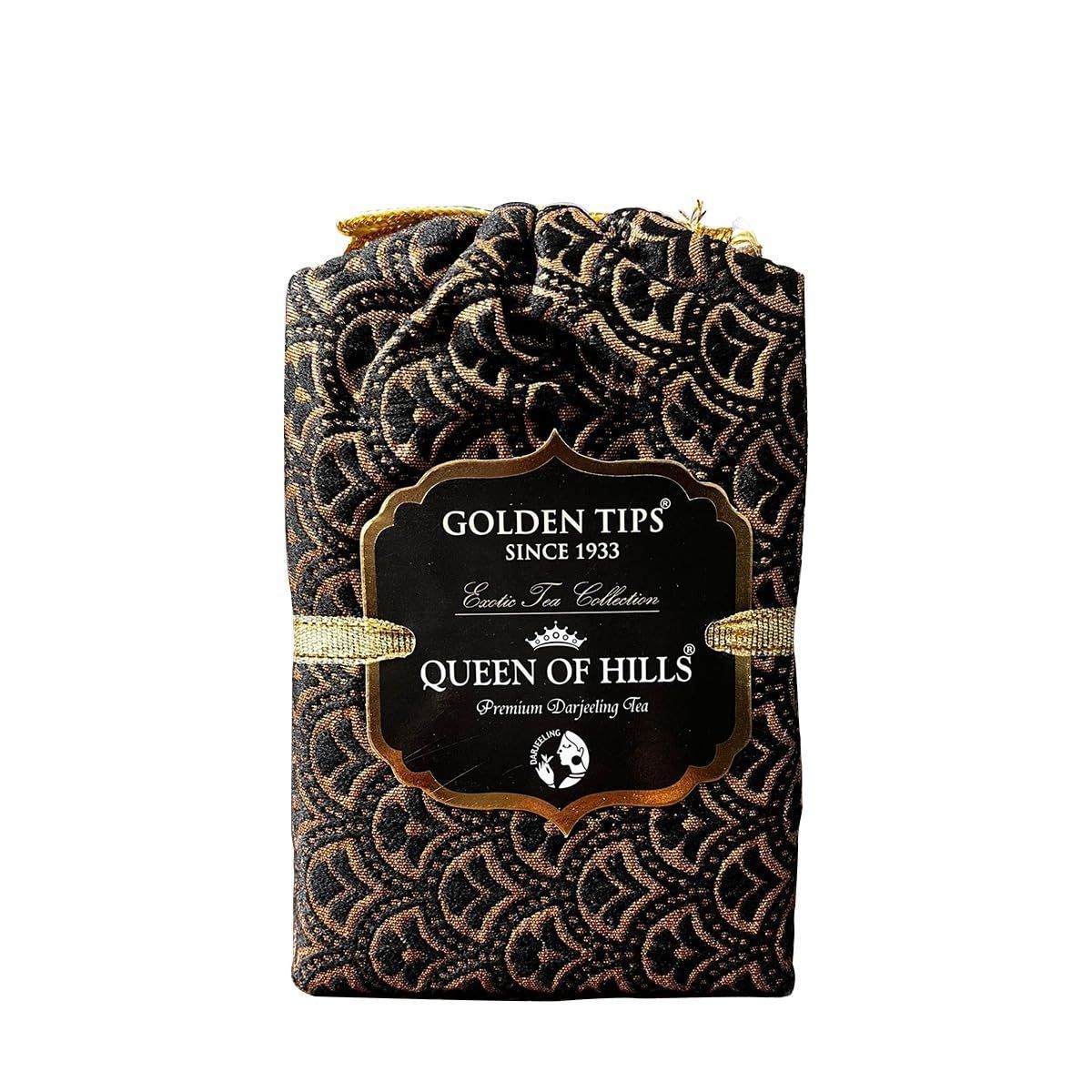 Golden Tips Queen of Hills Premium Darjeeling Whole Leaf Tea Brocade Bag (100 Gram, 50 cups)