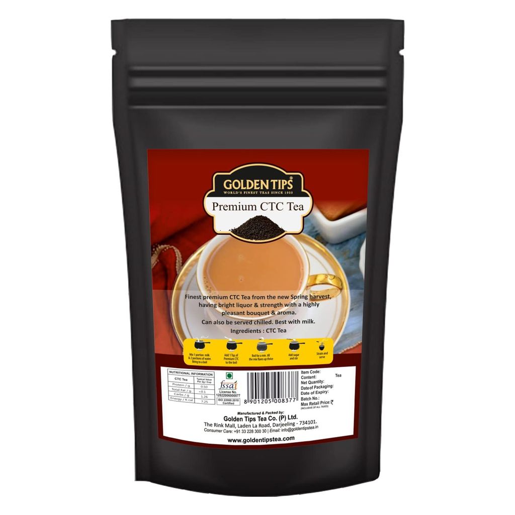 Golden Tips Combo Pack of Temi's Sikkim Black Tea Brocade Bag (200 G) | | Tea Organic India | Green Tea for Weight Loss Fast | Darjeeling Tea |Assam Tea