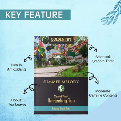 Golden Tips Summer Melody Second Flush Darjeeling Black Tea (100gm- 50 Cups) Golden Tips Summer Melody Second Flush Darjeeling Black Tea (100gm- 50 Cups)