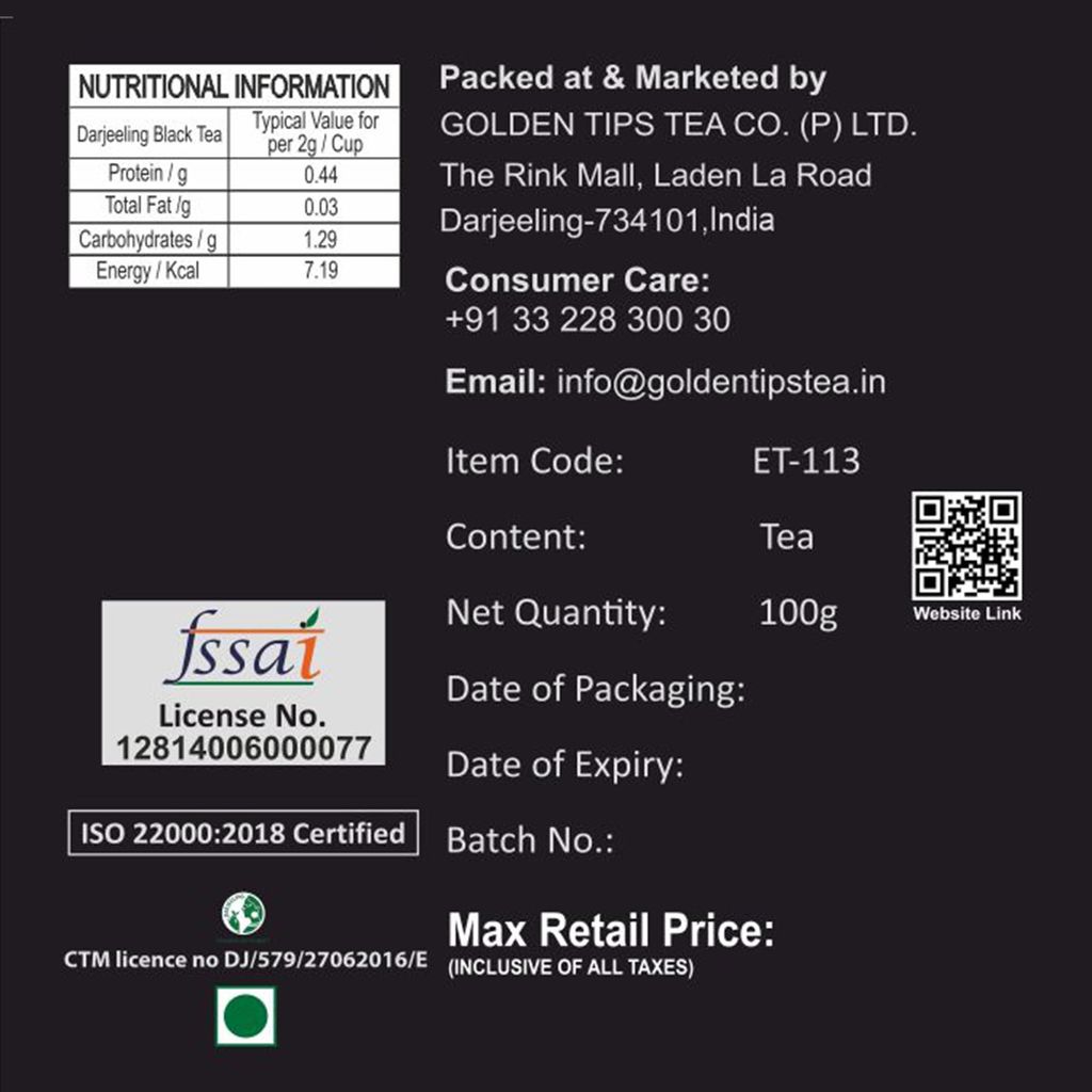 Golden Tips Summer Melody Second Flush Darjeeling Black Tea (100gm- 50 Cups)