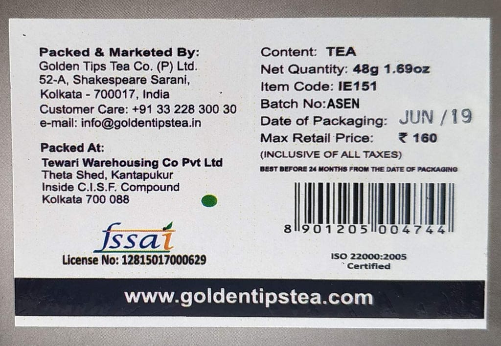 Golden Tips Black and Green Assortment Individual Envelope Tea Bags (48 Gram, 24 Bag-Pack of 2)