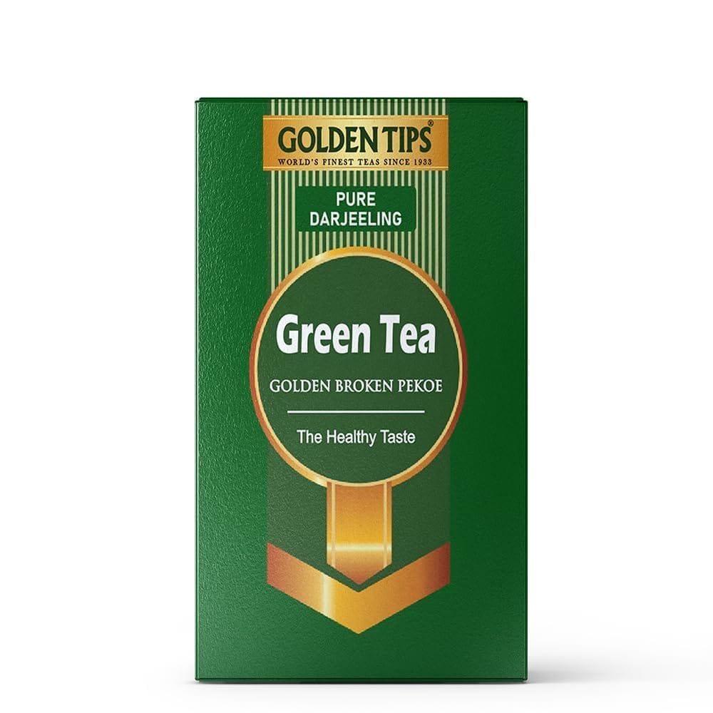 Golden Tips Healthy/ Natural and Organic Loose Leaves Darjeeling Green Tea Broken Pekoe (250 Gram, 125 cups)