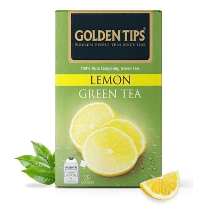 Golden Tips Fresh & Flavoured Lemon Green Tea Bags Box Golden Tips Fresh & Flavoured Lemon Green Tea Bags Box