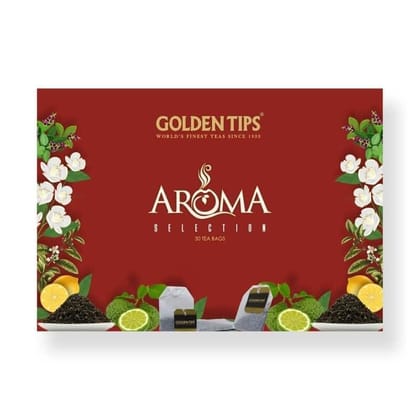 Golden Tips Aroma Black & Green Tea Assortment Individual 6 Flavour Envelope - Tea Bags (58 Gram - 30 Tea Bags)
