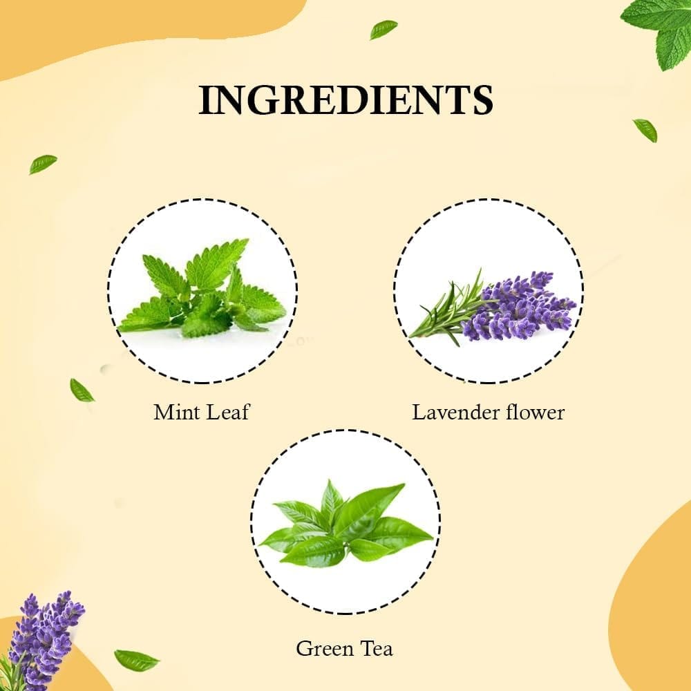 Golden Tips HERBYOGA Green Tea Lavendar and Mint Pouch (100 Gram, 50 cups)