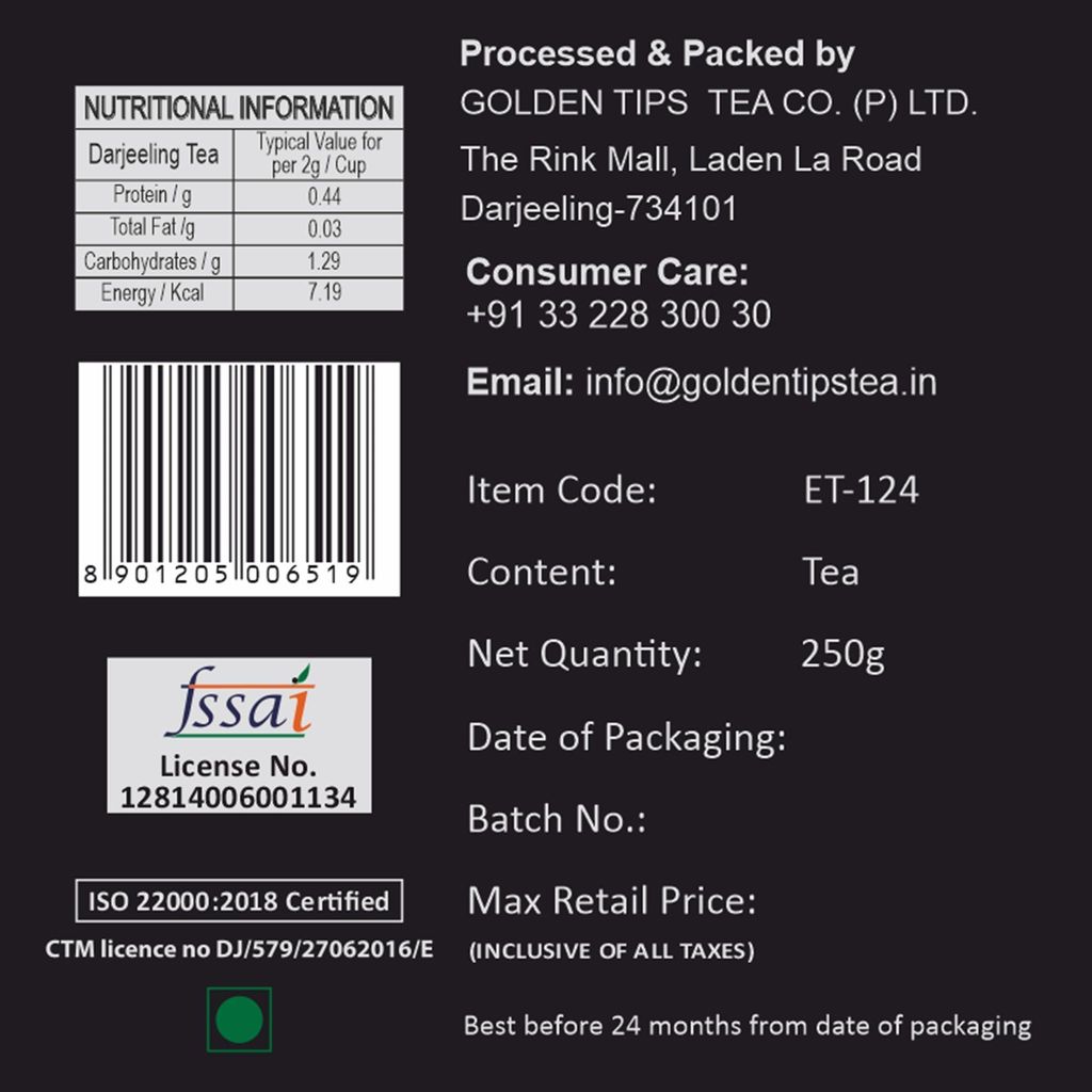 Golden Tips Summer Grill Second Flush Darjeeling Black Tea ( 8.81oz - 250 gm - 125 Cups )