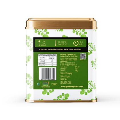 Golden Tips Whole Leaf Tea Sourced from Potent Potpourri Moringa Green Tea Teabags, Refreshing & Aromatic, Rich in Antioxidants, (200 Gram, 100 cups)