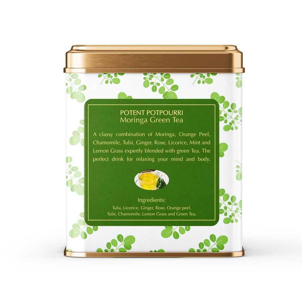 Golden Tips Potent Potpourri Moringa Green Tea (100gm - 50 cups)