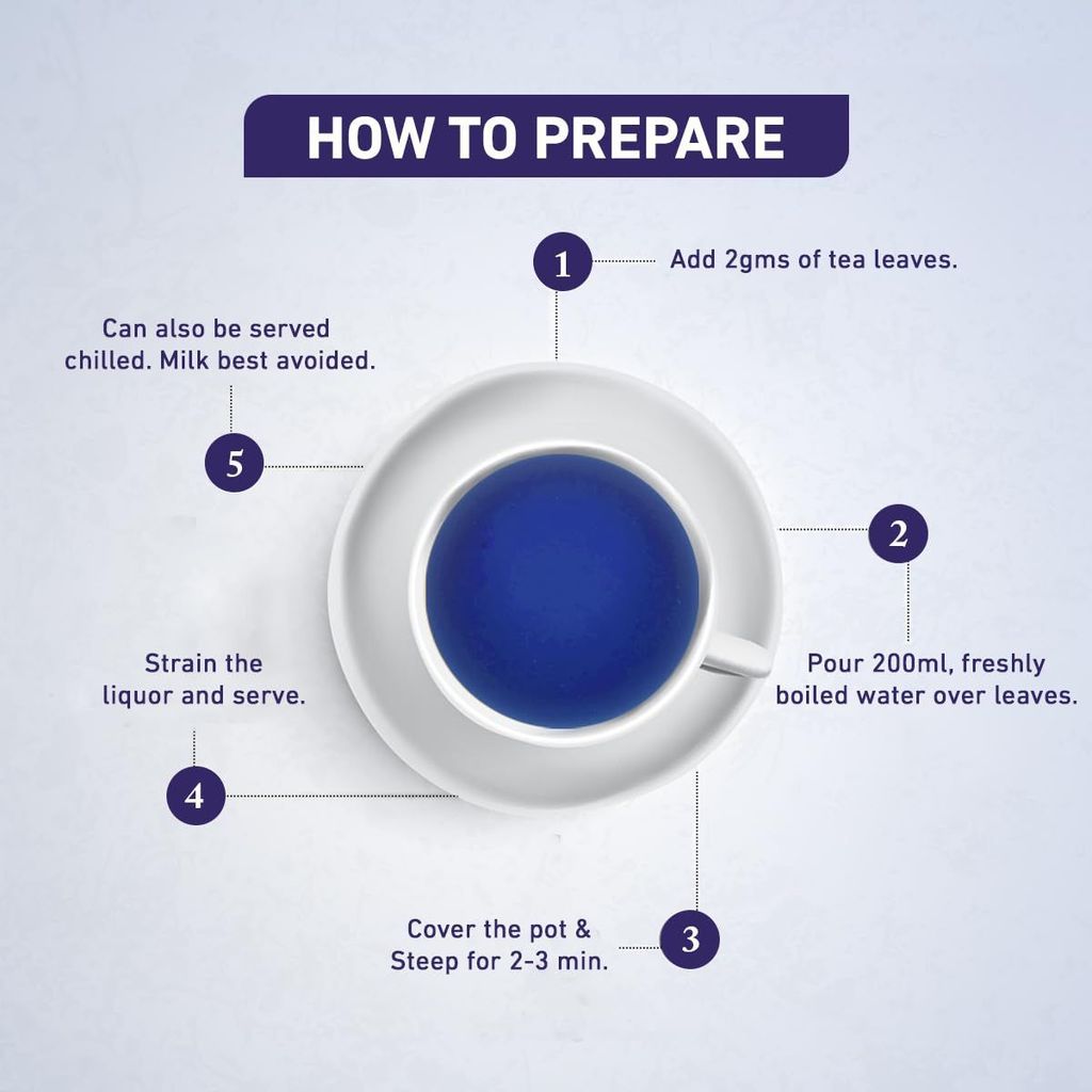 Golden Tips 100% Natural Empyrean Azure Blue Tea (100gm -50 cups)