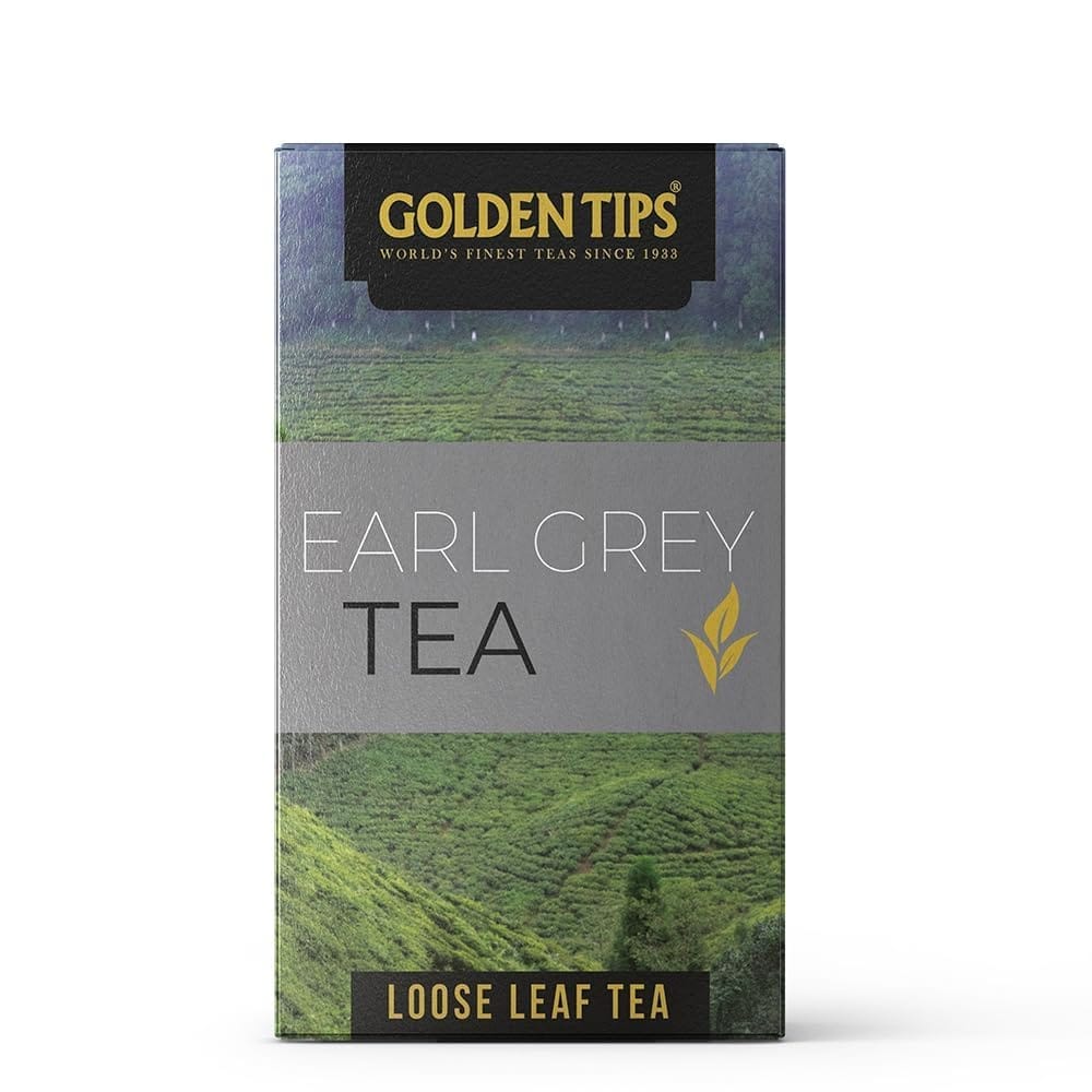 Golden Tips Earl Grey Loose Leaf Black Tea,Full-Leaf Blend Infused with Bergamot, Refreshing & Citrusy Flavor, Classic English Tea, Aromatic & Rich Taste (100 Gram 50 cups)