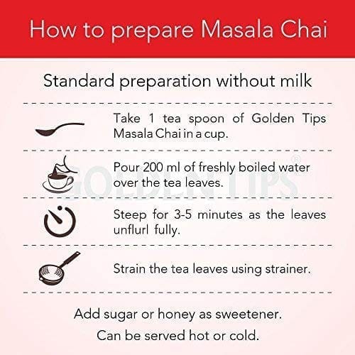 Golden Tips Healthy/ Natural and Organic Loose Leaves Masala Chai with Natural Spiced Tea (100 Gram, 50 cups)