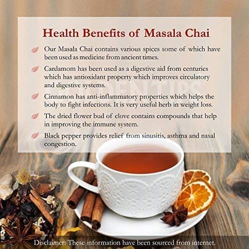 Golden Tips Healthy/ Natural and Organic Loose Leaves Masala Chai with Natural Spiced Tea (100 Gram, 50 cups)