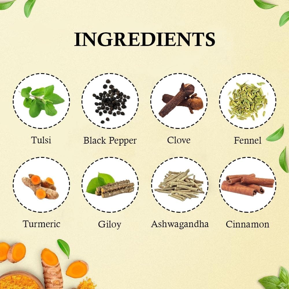 Golden Tips HERBYOGA Desi Kadha Herbal Tea Immunity Booster Pouch (100 Gram, 50 cups)