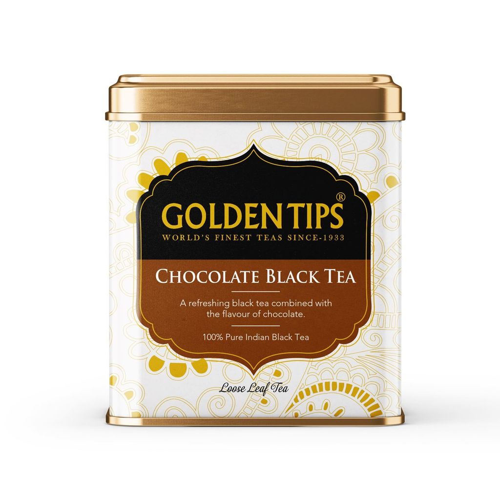 Golden Tips Full Leaf Black Tea Tin Can Chocolate Flavour (50 cups, 100 Gram )