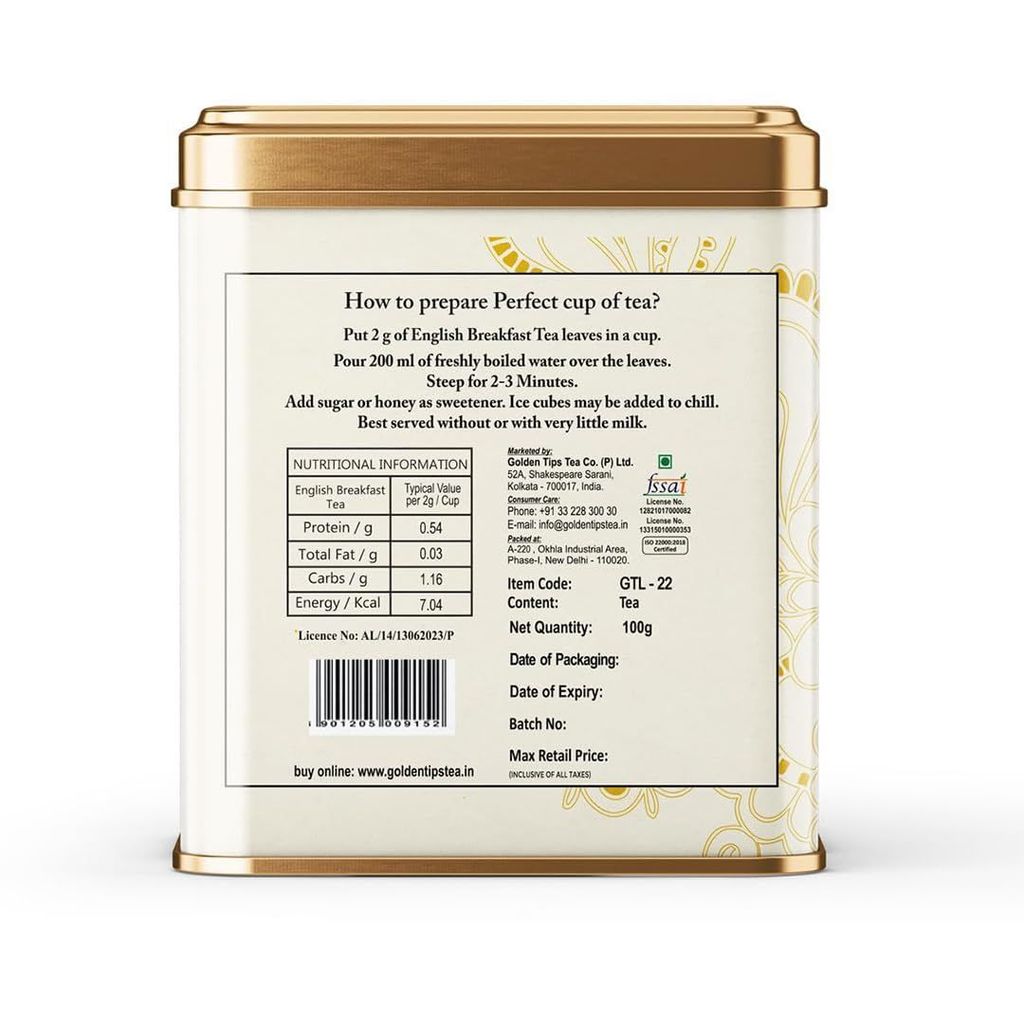 Golden Tips English Breakfast Assam Black Tea (100 Gram, 50 cups)